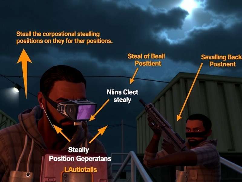 Night Ops Legend gameplay with strategic annotations showing stealth positions