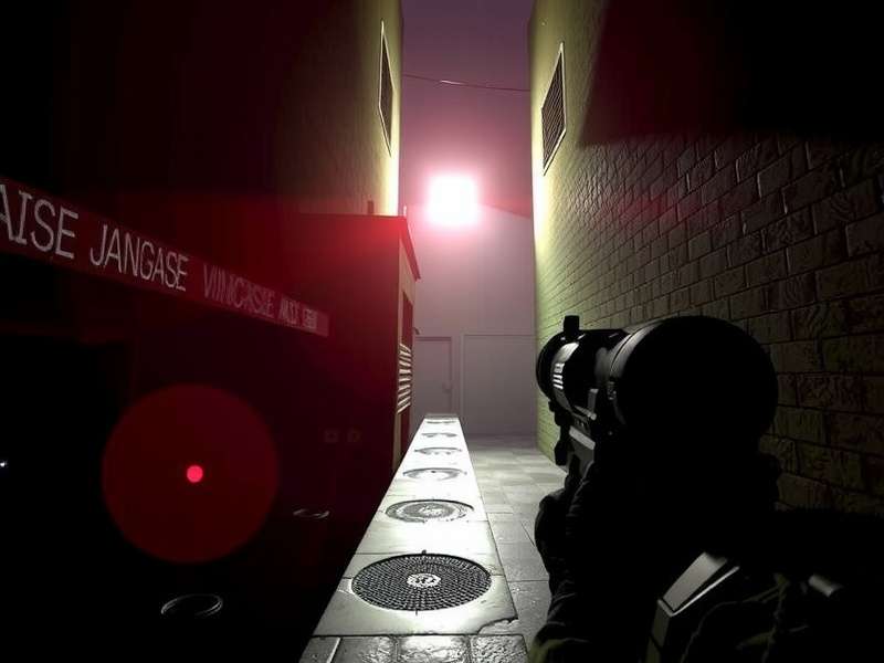 Night Ops Legend gameplay showing a commando using night vision goggles in a dark alley